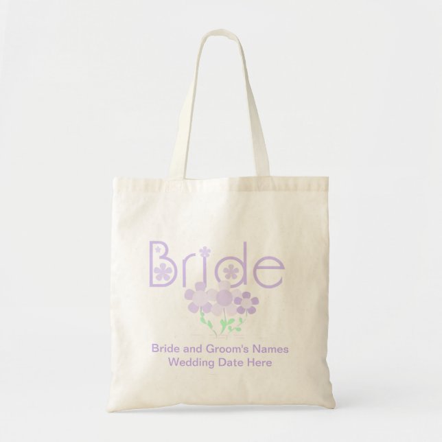 Lilac Flowers Bride Personalized Tote Bag (Front)