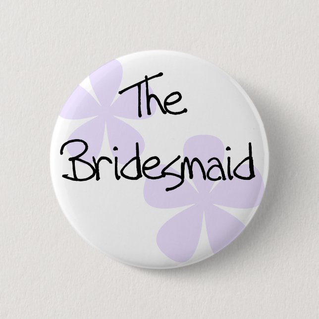 Lilac Flowers Bridesmaid Pinback Button (Front)
