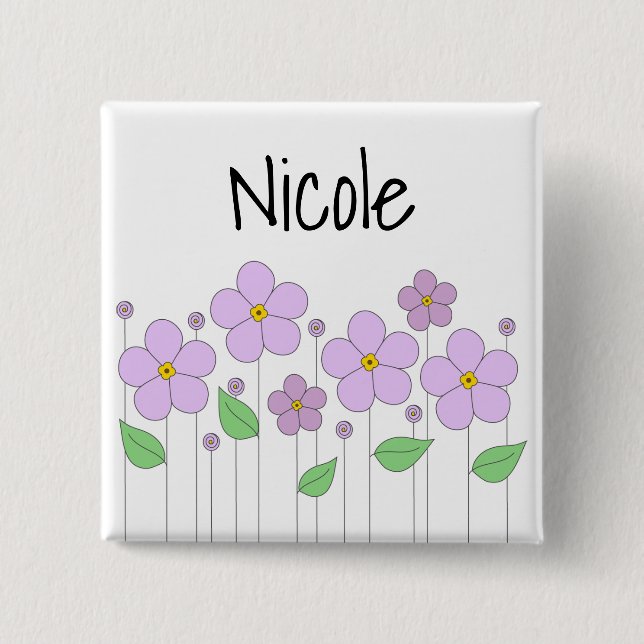 Lilac Flowers Button (Front)