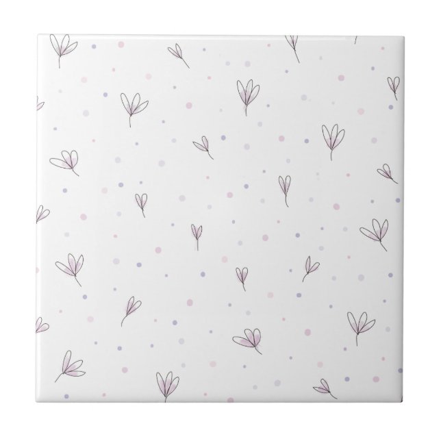 Lilac Flowers Ceramic Tile (Front)