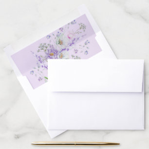 Lilac flowers envelope liner