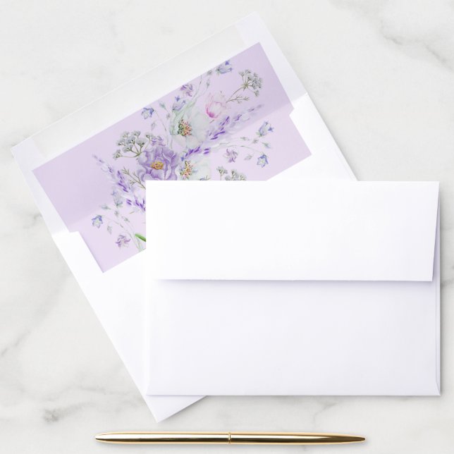Lilac flowers envelope liner (Desk)