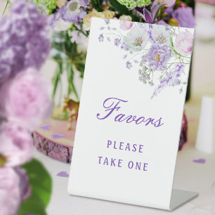 Lilac Flowers Favors Pedestal Sign