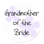 Lilac Flowers Grandmother of Bride Classic Round Sticker