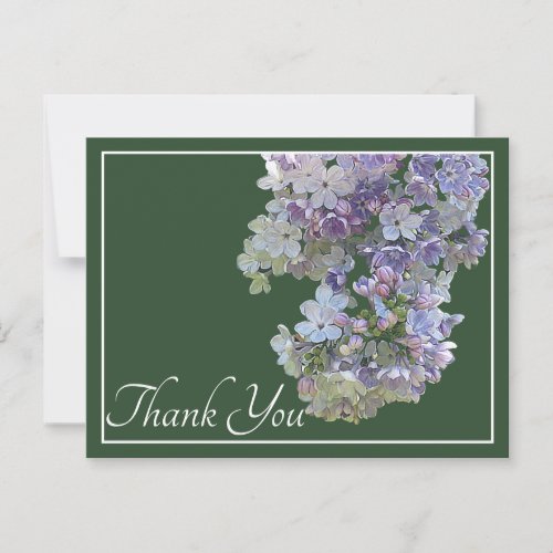 Lilac Flowers Green Background Thank You Postcard