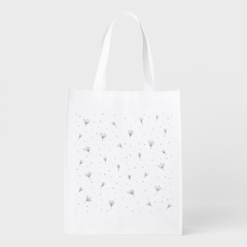 Lilac Flowers Grocery Bag