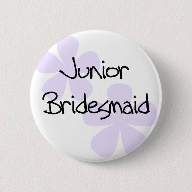 Lilac Flowers Jr. Bridesmaid Pinback Button (Front)