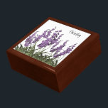 Lilac Flowers Keepsake Box<br><div class="desc">This design features a beautiful display of Gladioli Lilac Flowers.
The TEXT can be customized with your own name by filling in the boxes.
Artwork by Designers Delight</div>