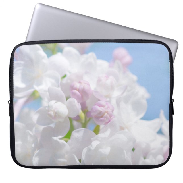 Lilac Flowers Laptop Sleeve (Front)