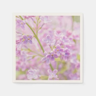Lilac Flowers Mist Paper Napkins