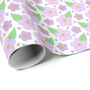 Lilac Flowers Pattern Wrapping Paper