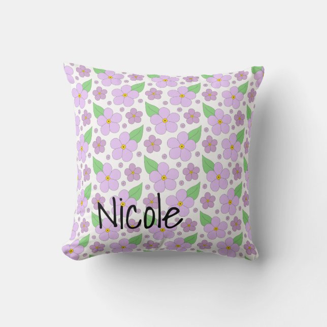Lilac Flowers Pillow (Front)