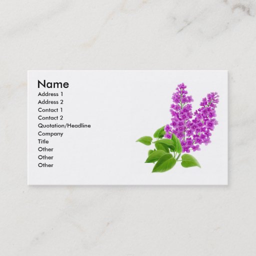 Customizable Lilac Flowers Profile Card Business Card Template