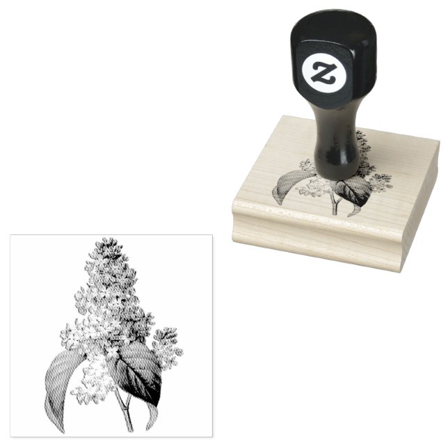 Lilac Flowers Rubber Stamp (Stamped)