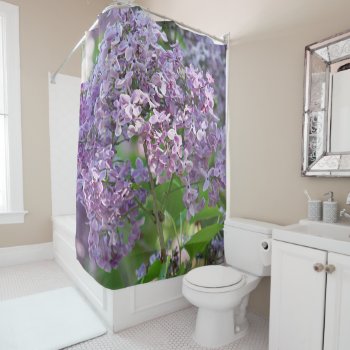 Lilac Flowers Shower Curtain by backyardwonders at Zazzle