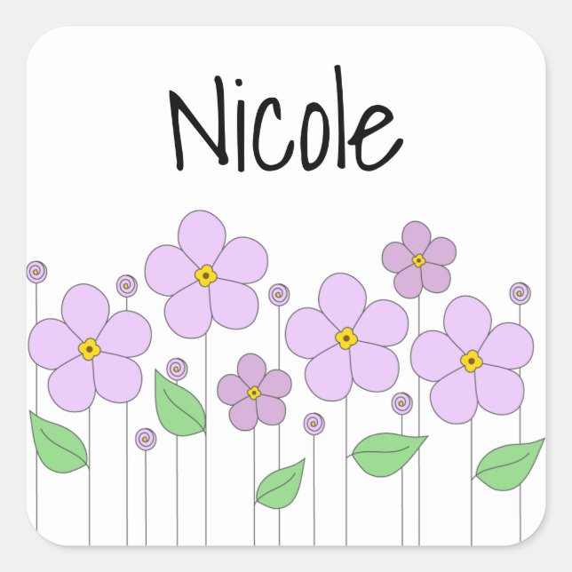Lilac Flowers Sticker (Front)