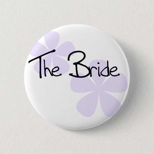 Lilac Flowers The Bride Button (Front)