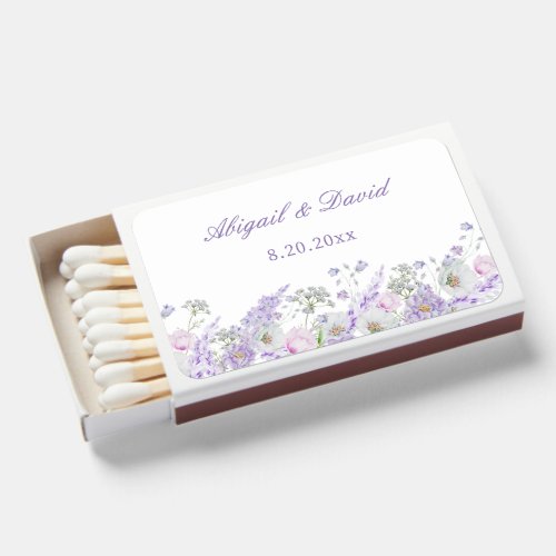 Lilac Flowers Wedding Matchboxes