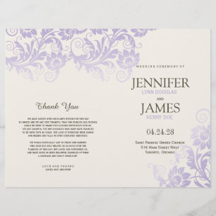 Lilac Flowers Wedding Programs