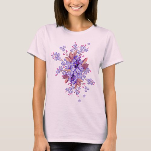 Lilac forget_me_not Flower Wedding T_Shirt