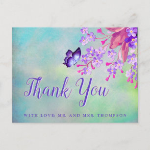 Lilac Forget-me-not flowers Thank You Postcard