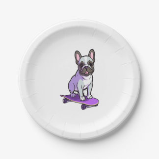 Lilac French Bulldog 3 Paper Plates