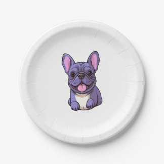 Lilac French Bulldog 7 Paper Plates