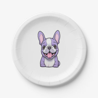 Lilac French Bulldog 8 Paper Plates