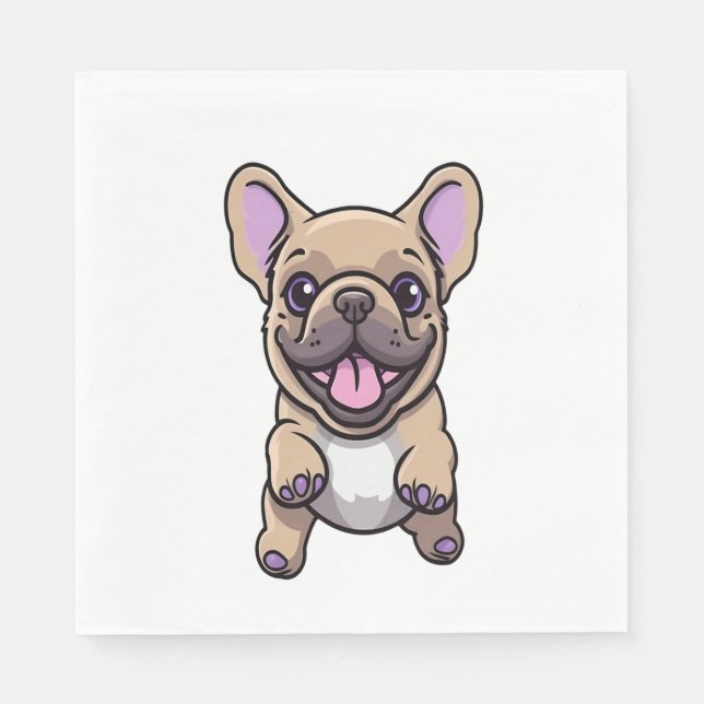 Lilac French Bulldog 9 Napkins (Front)