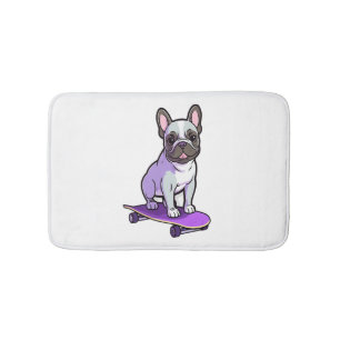 Lilac French Bulldog Bath Mat