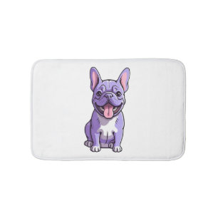 Lilac French Bulldog Bath Mat