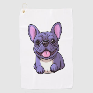 Lilac French Bulldog Golf Towel