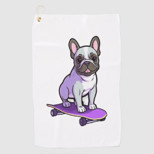 Lilac French Bulldog  Golf Towel