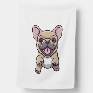 Lilac French Bulldog House Flag