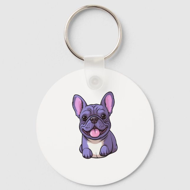 Lilac French Bulldog  Keychain (Front)