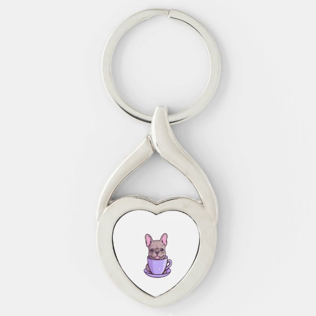 Lilac French Bulldog  Keychain (Front)