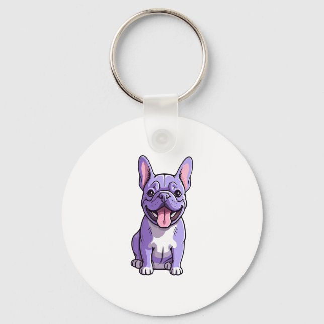 Lilac French Bulldog  Keychain (Front)