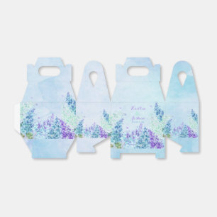 Lilac Garden Watercolor Turquoise Lavender Purple Favor Boxes