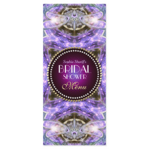 Lilac Geo Dragonfly Magic Bridal Shower 4x9 Menu