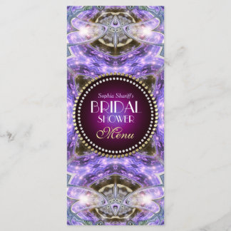 Lilac Geo Dragonfly Magic Bridal Shower 4x9 Menu