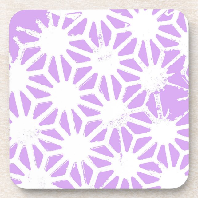 Lilac geometric pattern beverage coaster (Front)