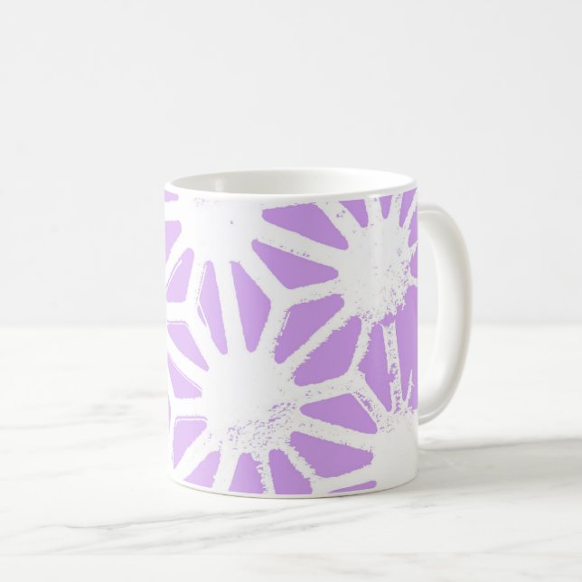 Lilac geometric pattern coffee mug (Front Right)