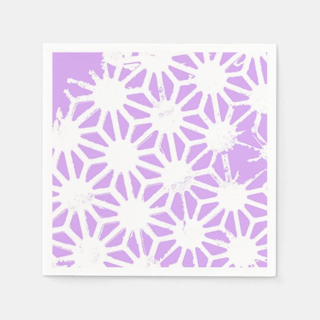 Lilac geometric pattern napkins (Front)