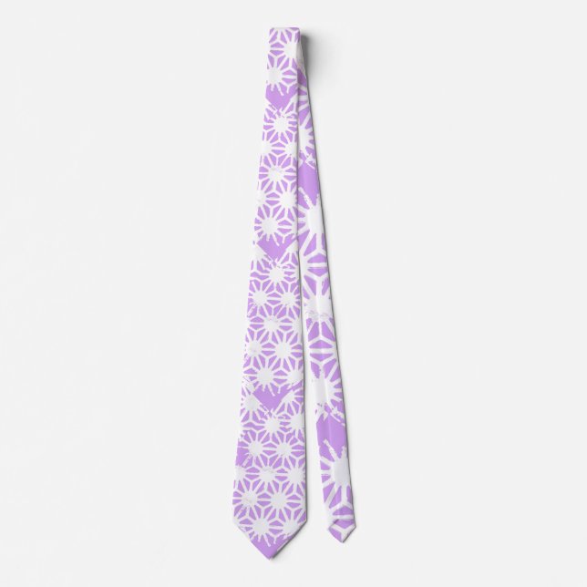 Lilac geometric pattern neck tie (Front)