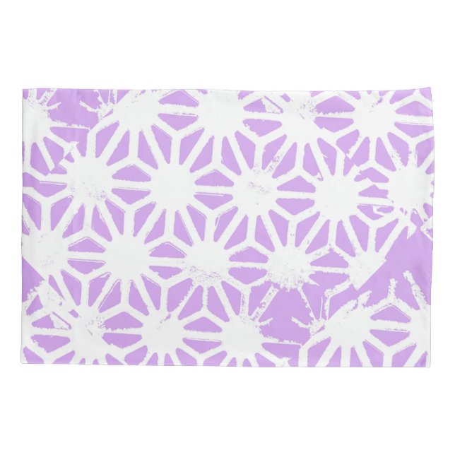 Lilac geometric pattern pillow case (Back)