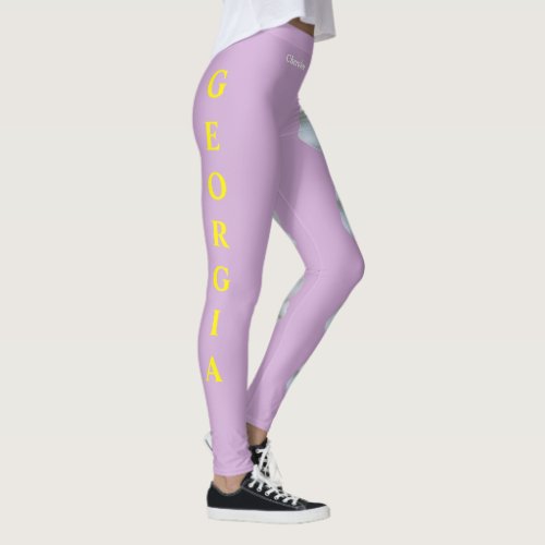 Lilac Georgia State Flower Cherokee Rose Leggings