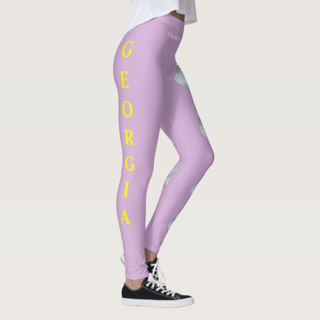 Lilac Georgia State Flower Cherokee Rose Leggings (Right)