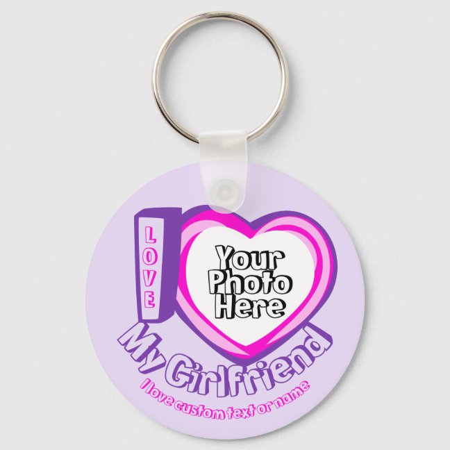 Lilac Gift I love My Girlfriend Birthday Keychain
