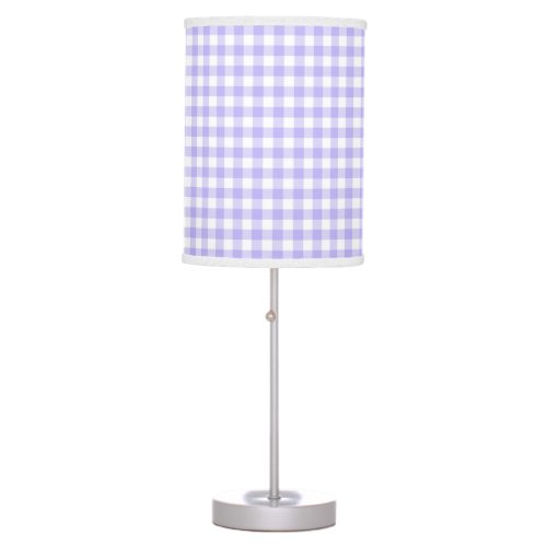Lilac Gingham Check Table Lamp