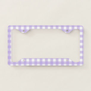 Lilac Gingham License Plate Frame
